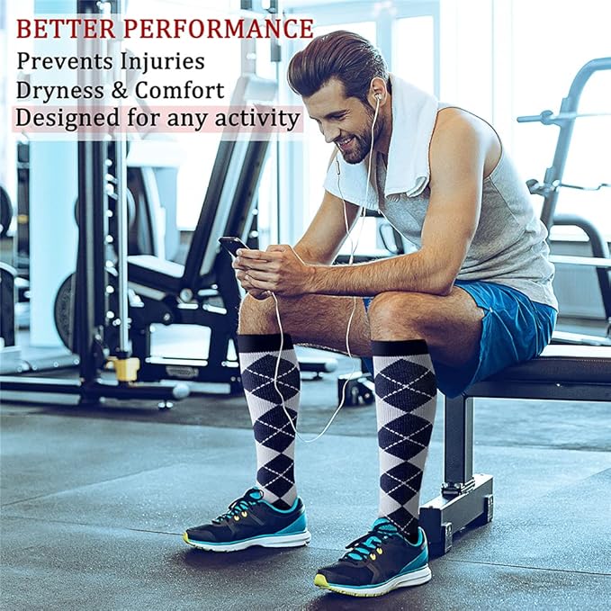 CHARMKING 6 Pairs-Compression Socks for Women & Men Circulation Best Support for Nurses, Running, Athletic,Flight Travel