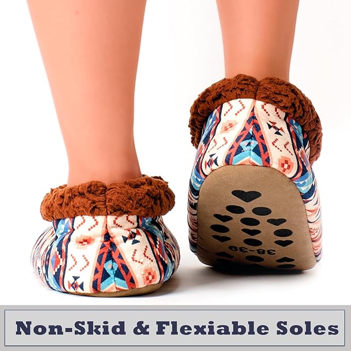 Cozylook Fuzzy Slippers for Women Indoor, Warm Bedroom Slip On Shoes, Winter Fluffy House Socks with Grippers, Cozy Christmas Gifts Unique