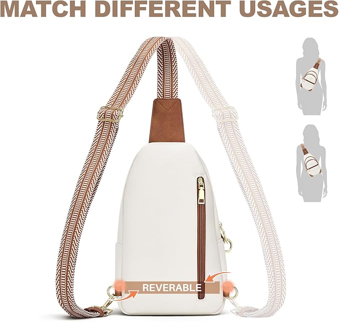Anti Theft Crossbody Bags for Women, RFID Sling Bag Travel Purse, RFID Cross Body Purses Chest Bag for Travel Beige Brown