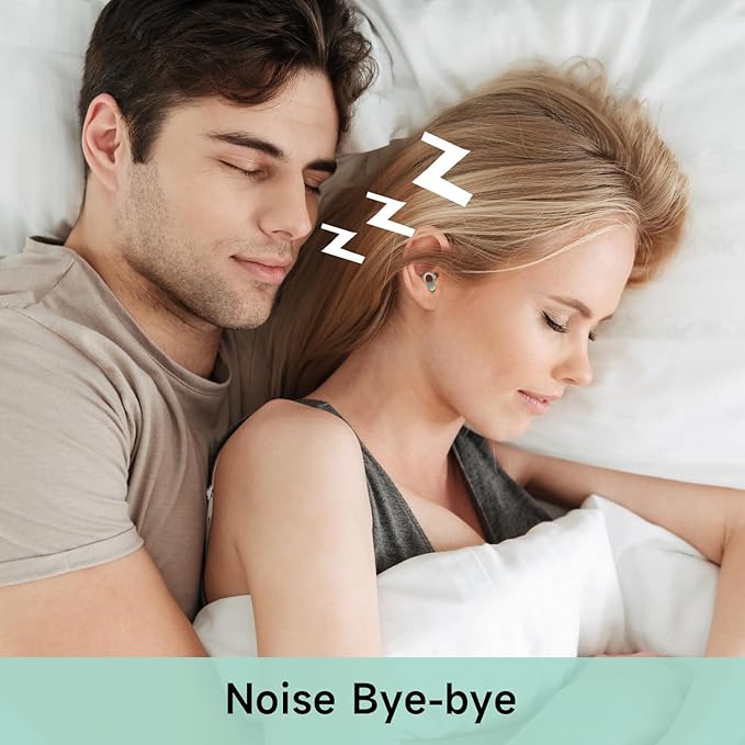 Ear Plugs for Sleeping Noise Canceling, 30dB Noise Reduction, Reusable Silicone Earplugs for Snoring Solution, Comfortable Fit with 4 Sizes and Carrying Case Green