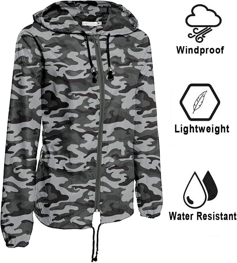 Avoogue Raincoat Women Lightweight Waterproof Rain Jackets Packable Outdoor Hooded Windbreaker