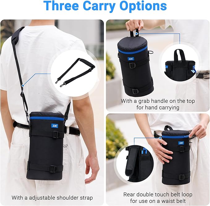 JJC Deluxe Large Camera Lens Carrying Case Bag for Sigma 150-600mm f/5-6.3 DG OS HSM | C, Tamron SP 150-600mm f/5-6.3 Di VC USD G2, RF 800mm f/11 IS STM, JBL Xtreme and lenses below 4.9 x 11.4''