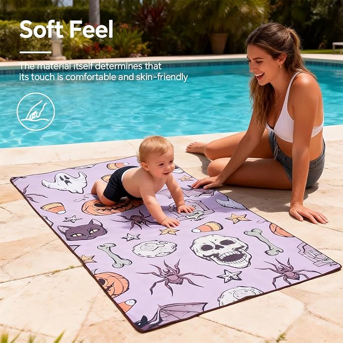 Microfiber Beach Towel,Ultra-Thin & Lightweight,Quick Dry,Sand Free,Compact Travel Towel for Sand,Pool,Swim,Yoga, Includes Carry Bag for Adults Women Men (Multiple colos, 71"×35")
