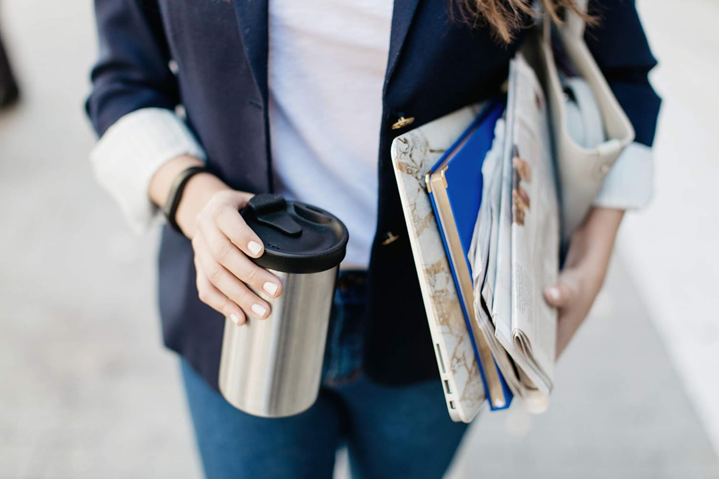 PRESSE by Bobble French Coffee Press And Insulated Stainless Steel Travel Tumbler for On-The-Go Brewing - 13 oz (Brown)