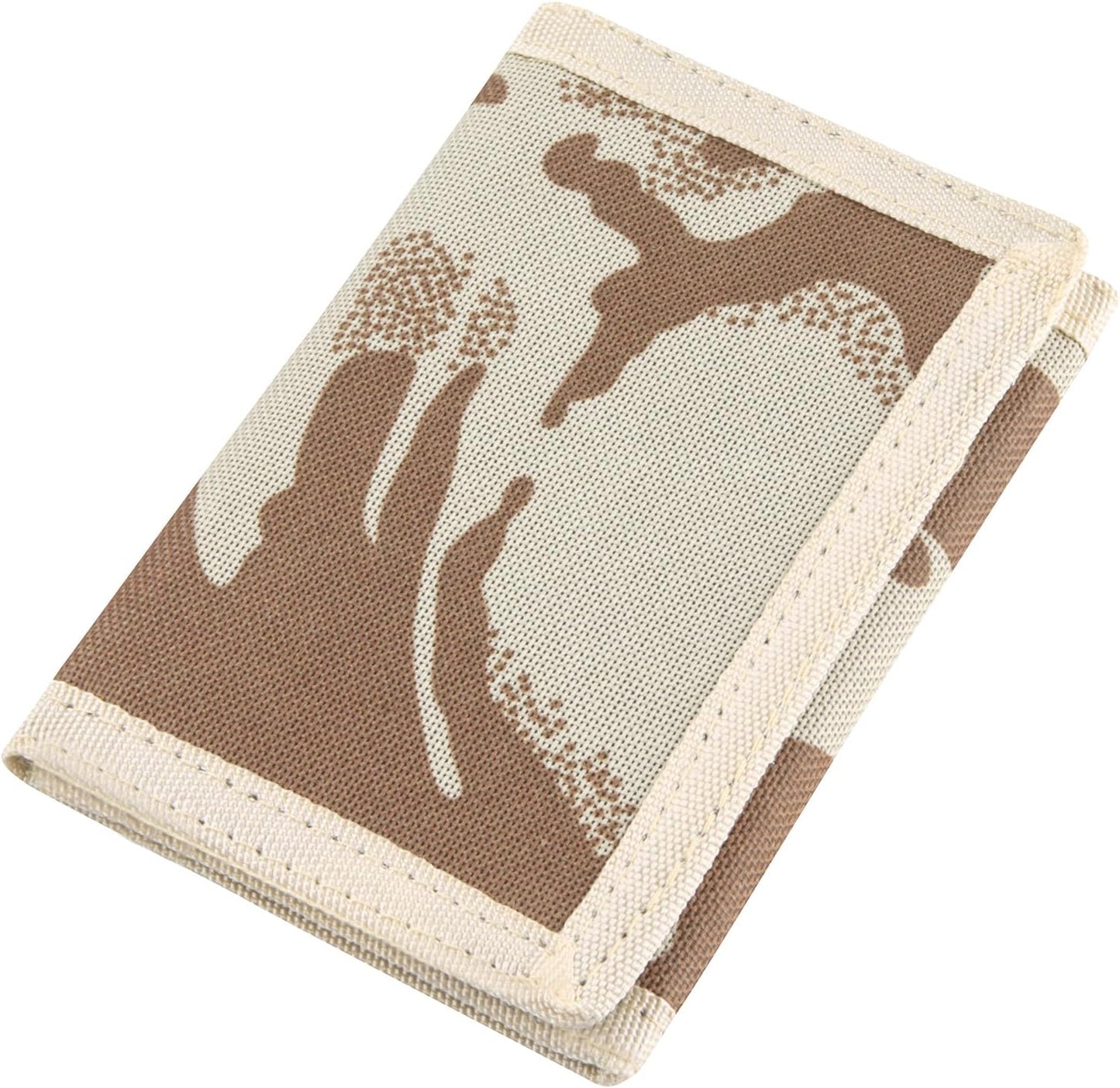 NEICY RFID Blocking Canvas Wallet for Men and Women - Camo Trifold Outdoor Sports Wallets with Magic Sticker for Teen Kids (Camo Desert)