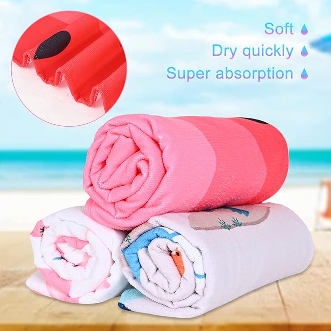 LIVILAN Watermelon Beach Towel, 30"x60", Oversized, Lightweight, Quick Dry, Sand Free, Perfect for Kids, Girls, Women, Watermelon Design, Ideal Swim, Bath, Pool Towel, Unique Watermelon Gifts