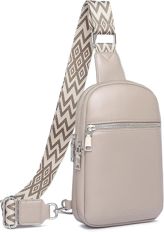 DIOMO Anti Theft Small Sling Bag for Women Cross Body Bag Trendy, RFID Fanny Packs Vegan Leather for Women Travel Belt Purse