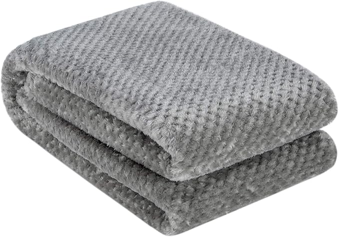 Fuzzy Throw Blanket, Plush Fleece Blankets for Adults, Toddler, Boys and Girls, Warm Soft Blankets and Throws for Bed, Couch, Sofa, Travel and Outdoor, Camping (40”×60”, Flint Gray)