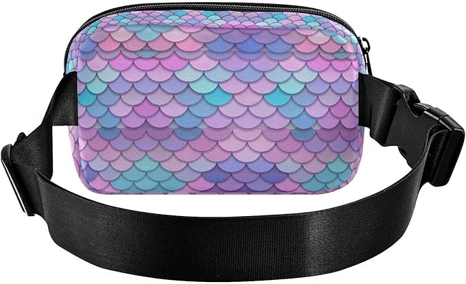 Colorful Mermaid Scale Fanny Pack for Women Men Water Resistant Fashion Waist Packs with Adjustable Strap Belt Bag for Travel Workout Jogging Hiking 21219388