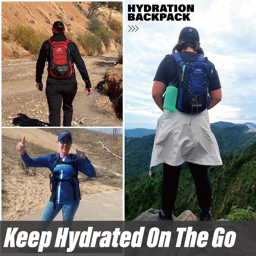 15L Insulated Hydration Backpack Pack with 2L Water Bladder Lightweight Hiking Backpack Bag for Women Men Daypack for Hiking Running Festival Camping Biking
