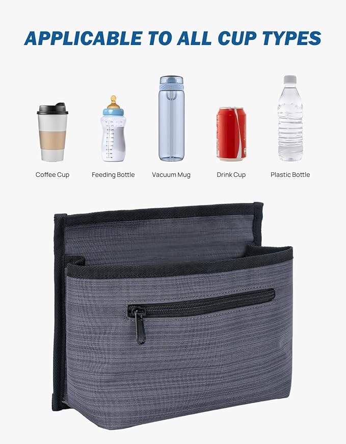 2 Pack Luggage Travel Cup Holder Attachment for Suitcase Drink Carrier Caddy, Coffee Mug and Tumblers, Traveler Carry on Hands Free Accessory- Gifts for Flight Attendants Travelers Accessories