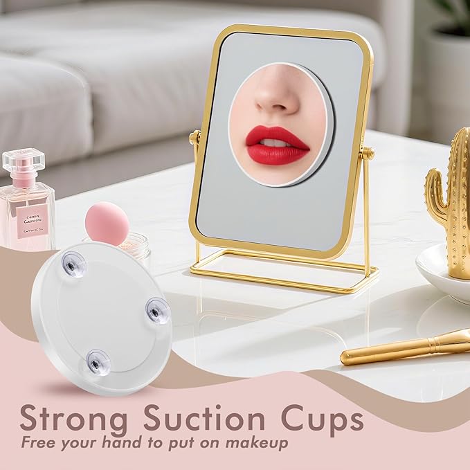 Magnifying Mirror 30X with Suction Cups, 4.5inch Travel 30X Magnified Round Makeup Mirror with High Magnification, Make up Mirror with Tweezers Sets, Ultra Thin of 0.38inch, Lightweight of 0.165lb