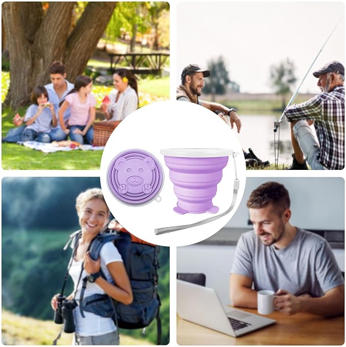 Collapsible Cup - Small Silicone Foldable Cup-Expandable Folding Drinking Cup -Reusable Portable Mugs Cup For Travel, Camping, Hiking, Survival, Picnic, Beach, Holiday Vacation, Outdoor Sports