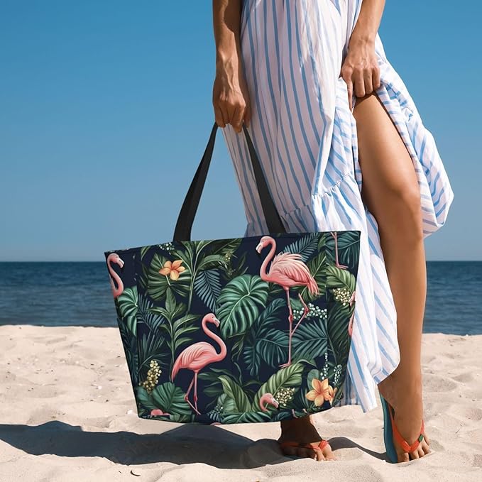 Beach Tote Bag for Women Beach Bag Waterproof and Sandproof Tote Bag with Wet Bag Large Travel Bag for Weekend Travel
