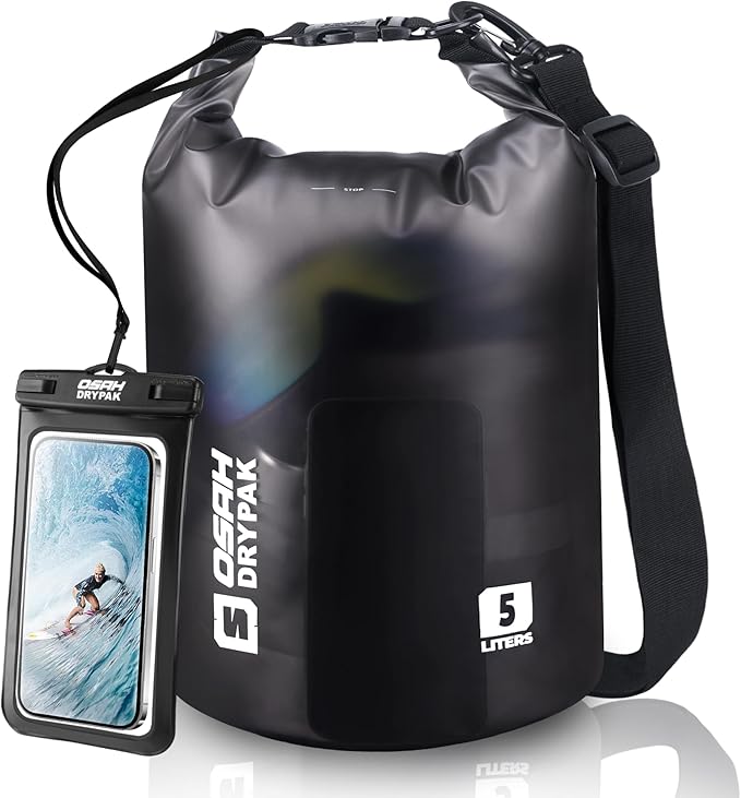Waterproof Dry Bag, 5L/10L/20L/30L/40L Roll Top Lightweight Storage Backpack with Phone Case for Women & Men, Floating Waterproof Sack for Travel, Swimming, Kayaking, Paddle Board, Camping & Beach