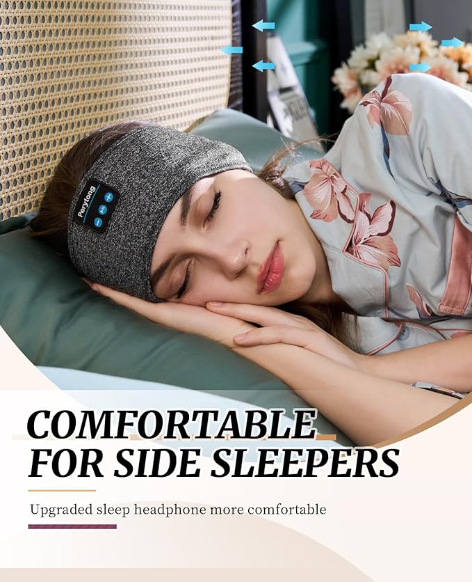 2 Pack Bluetooth Sleep Mask & Sleep Headphones, Skin-Friendly Sleeping Eye Mask with Bluetooth Headphones, Sleep Gifts for Women Men, AudioBooks, Insomnia, Yoga, Air Travel, Meditation, Christmas