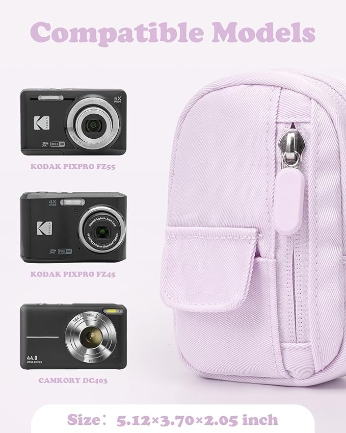 Soft Camera Case for Digital Camera KODAK PIXPRO FZ55/ FZ45/CAMKORY DC403 FHD 1080P,Travel Camera Pouch, Carry Case Bag Cute Small