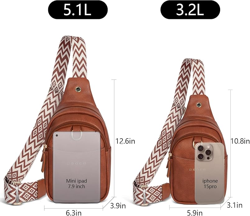 Crossbody Bags for Women Sling Bag Anti Theft PU Leather Travel Chest Purse Small Adjustable Strap Fits Large Phone