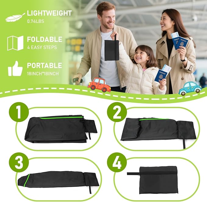 2PCS Car Seat Bags For Airplane Travel, Gate Check Bag, Durable Travel Bag with Thickened Shoulder Straps and 2pcs Luggage Tags For Airplane