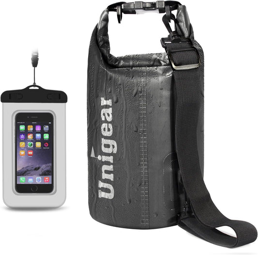 Unigear Dry Bag Waterproof, 2L/5L/10L/20L/30L/40L Floating and Lightweight Bags for Kayaking, Boating, Fishing, Swimming and Camping with Waterproof Phone Case