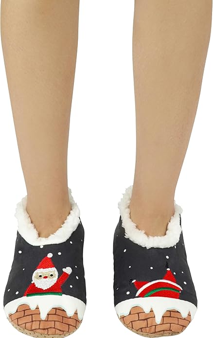 BenSorts Fuzzy Slipper Socks for Women Funny House Slippers with Grips