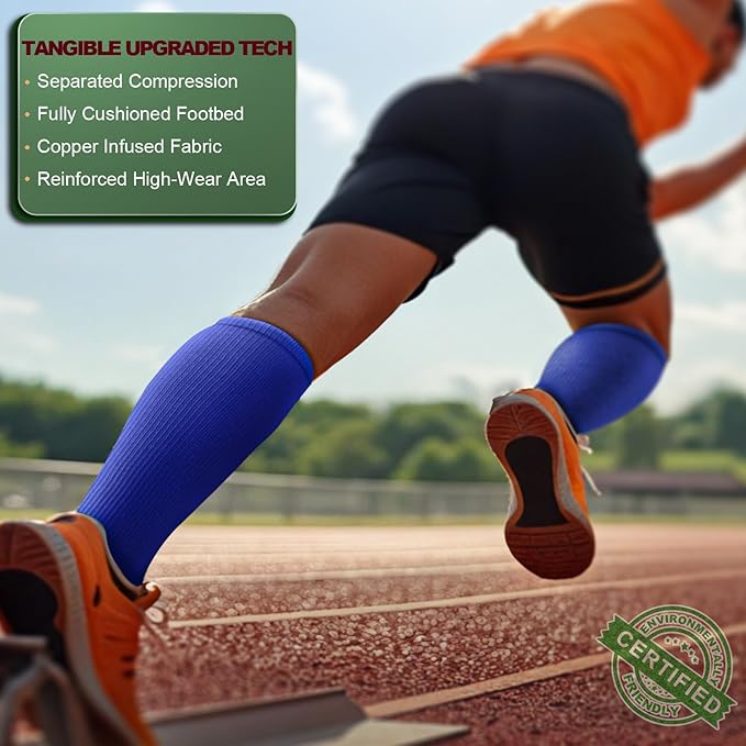 BULLIANT Compression Socks 3Pairs-15-20mmHg Circulation Support Men Women Hiking Sports Recovery-Upgraded Wicking Tech