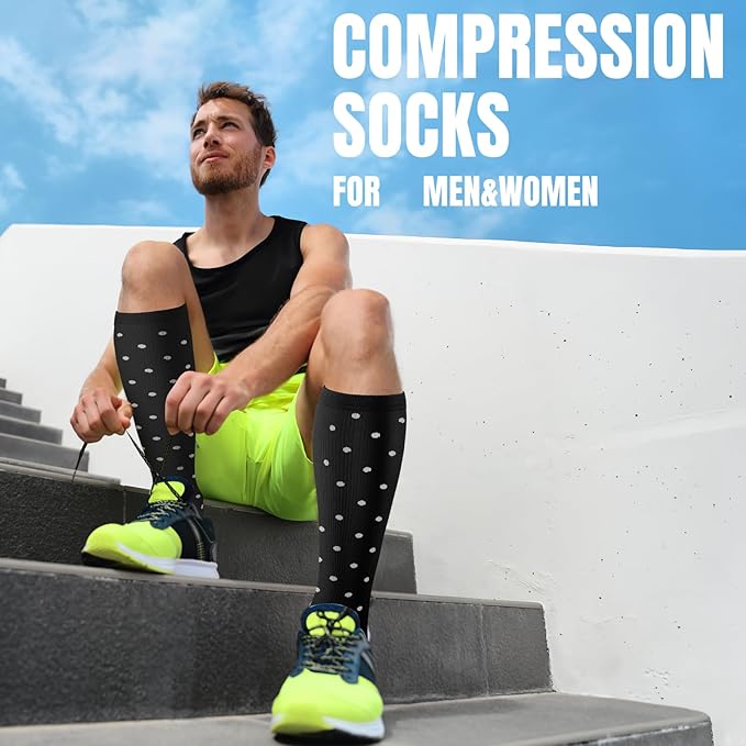 bropite Compression Socks for Women & Men 8 Pairs Circulation-Compression Socks 20-30 mmhg-Best for Running,Nurse,Travel,Yoga