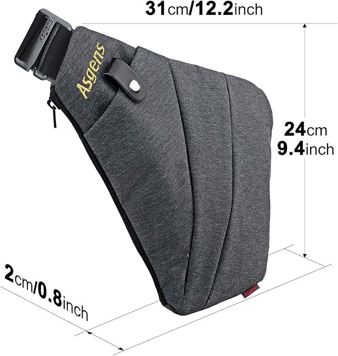 CCW Crossbody Sling Bag Multi-Purpose Anti-Thief Conceal Carry Bag for Men and Women Range, Travel, Outdoor