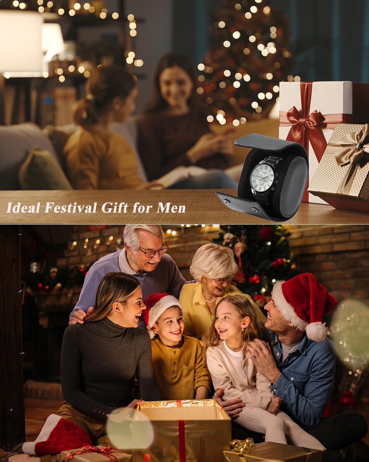 MR.OKAY Single Watch Travel Case-Classic Leather Watch Case With Superb Texture.Portable Watch Roll Or Organizer For Storage And Display. Travel Gift for Men,All Handcrafted By Leather Craftsmen