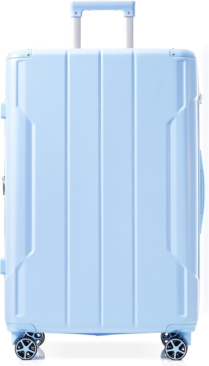 28 Inch Large Checked Luggage Hardside Suitcase with Spinner Wheels, Sky Blue Lightweight Expandable Hard Shell ABS Suitcases with TSA Lock, Large Travel Luggage for Women, Men