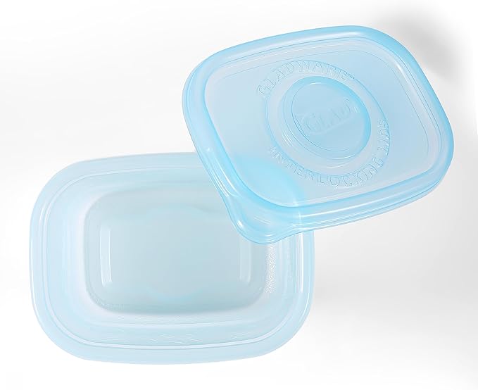 Glad Food Storage Containers, Small Rectangle, 24 Ounces | Freezerware | 4 Count Set | Pack of 2