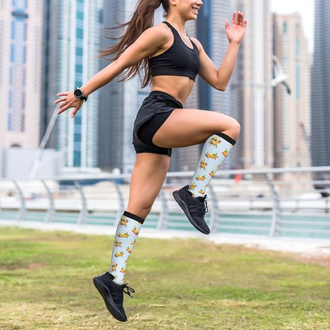 Compression Socks Knee High Circulation Support Socks For Women Men Athletic Running Work Hiking Cycling Travel