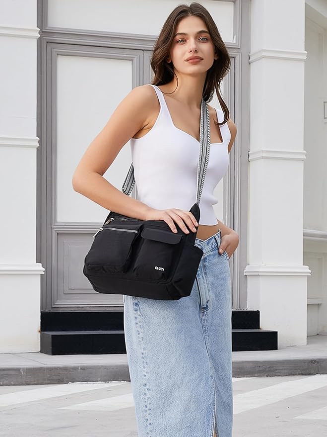 CLUCI Travel Purses for Women, Waterproof Nylon Crossbody Bags for Woman Trendy, Anti Theft Shoulder Handbags for Ladies
