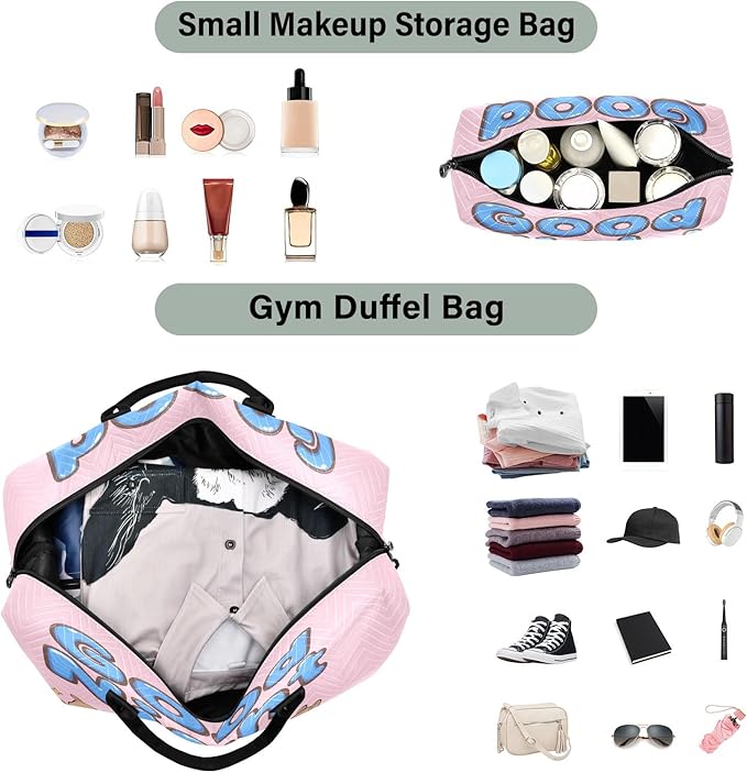 Travel Duffle Bag, Cute Good Night Capybara Gym Bag with Storage Bag Weekender Overnight Bag for Men Women Trip Sports Yoga