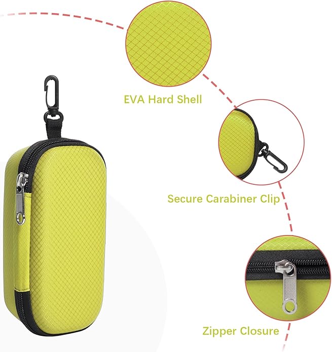 Bukere Double Eyeglasses Case with Adjustable Slots, EVA Hard-shell Travel Dual Glasses Sunglasses Organizer for Men Women