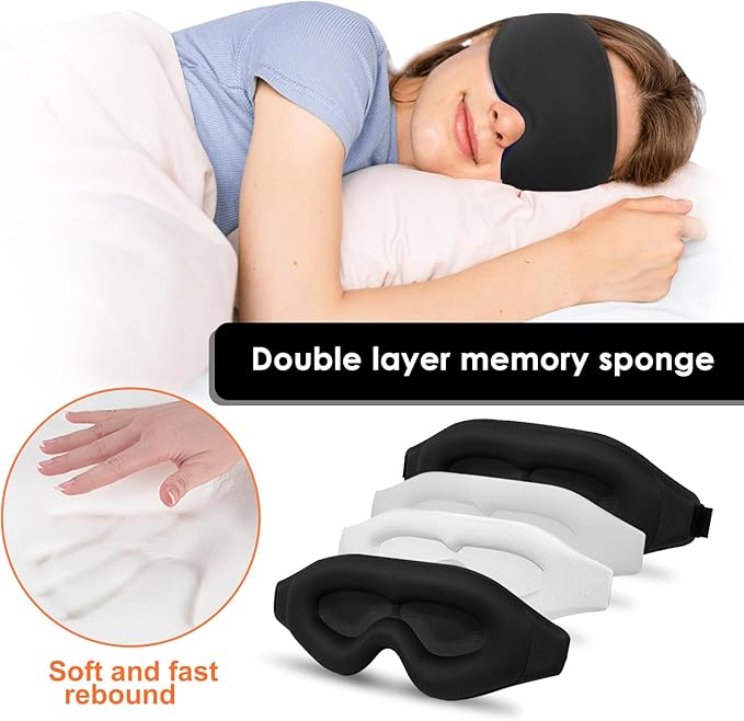 3D Advanced Eye Mask for Sleeping,Soft and Lightweight Sleep mask，Sleep Eye Mask for Men Women，lash Sleeping mask for lash Extensions (Black)