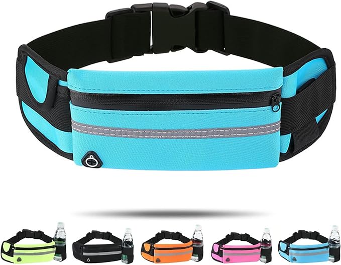 Anti-theft Invisible Waist Bag, Ultra-Slim Money Belt Passport Holder Secure Hidden Travel Wallet with RFID Blocking (Blue)