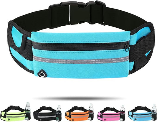 Anti-theft Invisible Waist Bag, Ultra-Slim Money Belt Passport Holder Secure Hidden Travel Wallet with RFID Blocking (Blue)