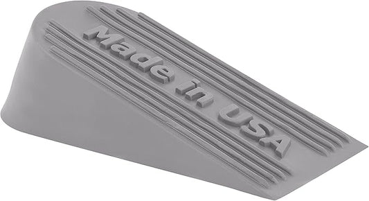 Large Big Rubber Door Stopper Made in USA - Door Stop Wedge for Carpet, Tile, Concrete Floor, Tall Door Stoppers for Bottom of Door - Heavy Duty for Commercial & Home - 6.5 x 2.75 x 1.9 Inches - Grey