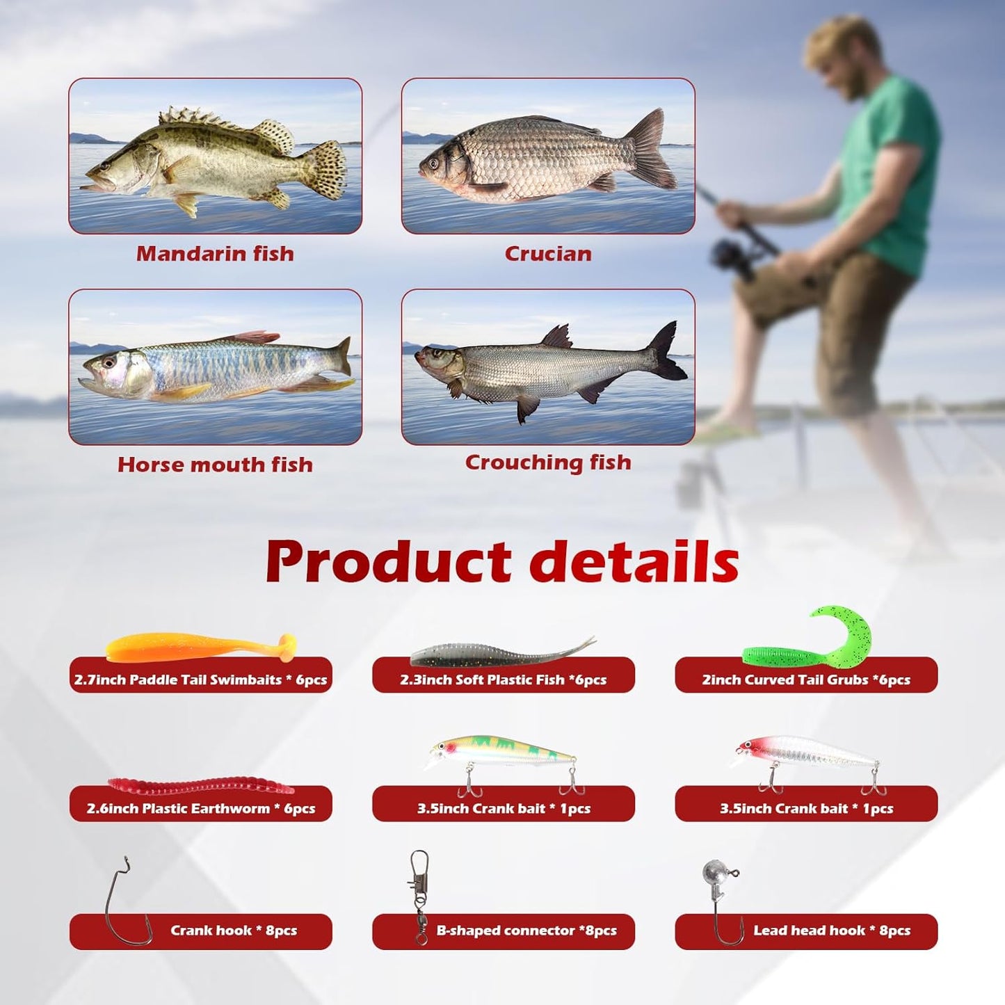 Fishing Rod and Reel Combo Set - 2PCS 6.89ft Collapsible Carbon Fiber Rods with Spinning Reels Fishing Lures Carrier Bag for Travel Saltwater Freshwater Complete Fishing Pole Kit for Anglers