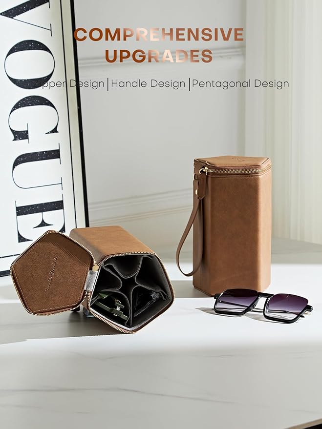 Sunglasses Travel Case Organizer Hangable for Men Women, Eyeglasses Foldable Storage Organizer