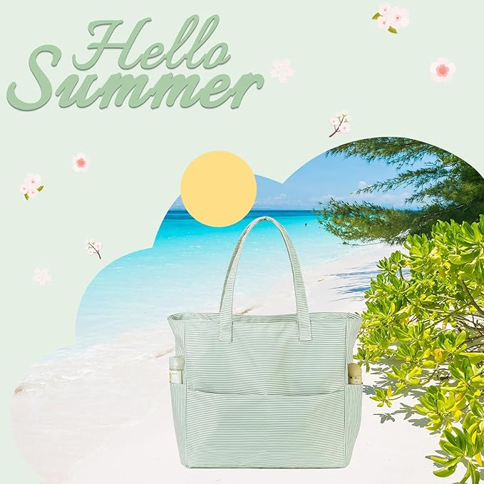 Bluboon Beach Bags for Women, Large Waterproof Tote Bag With Wet Compartment for Pool Weekender Travel Gym
