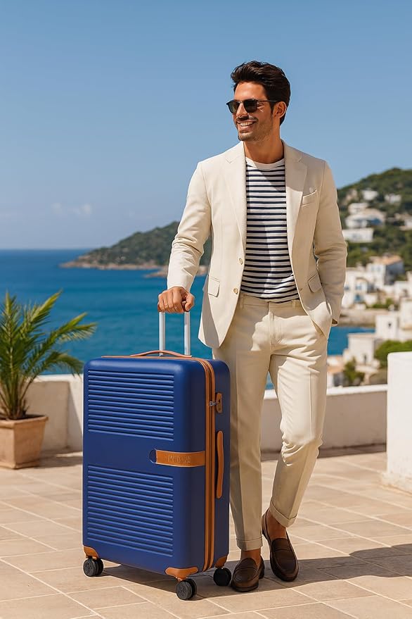 World Traveler Garland Lightweight Hardside 28-Inch Expandable Spinner Luggage with TSA Lock - Navy