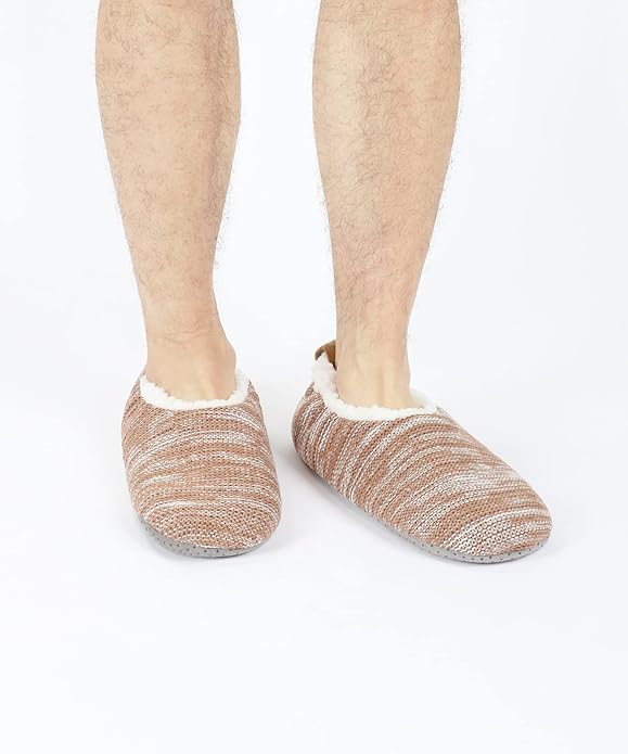 Keyela Mens Slipper Socks With Non Skid Bottoms, Warm Slipper Socks With Grippers For Men, Fuzzy House Slippers