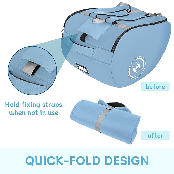 YOREPEK Padded Stroller Travel Bag for Airplane, Fits for Doona Car Seat Stroller with isofix Base, Carseat Travel Bag Backpack with Lockable Zipper, Foldable Car Seat Cover for Baby Travel,Ocean Blue