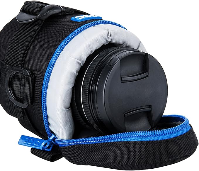 JJC Thick Camera Lens Case Bag for Canon RF-S 18-150mm f/3.5-6.3 IS STM EF 50mm f/1.8 EF-S 18-55mm II Nikon AF 50mm f1.8D AF-S 50 mm f1.8G 18-55mm Fuji XF 23mm 35mm F2 and Lens Size Below 2.95"x3.93"
