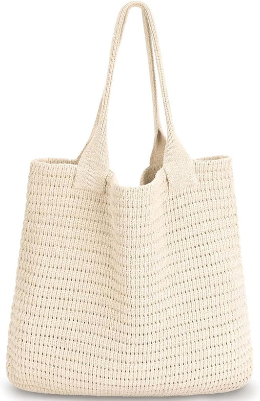 hatisan Crochet Bags for Women - Summer Beach Tote, Aesthetic Hippie Knit Bag