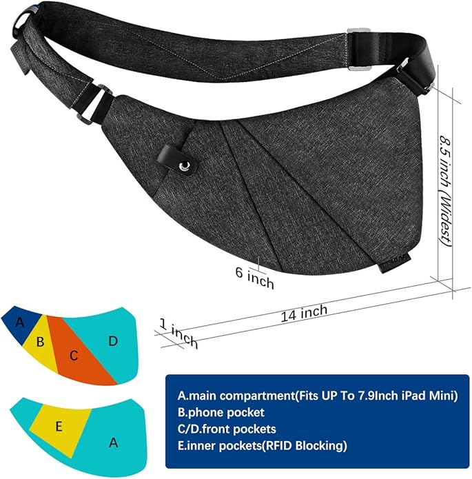 MRang Sling Crossbody Bags Trendy Travel Anti Theft Safe Purse Bags for Women Men Waterproof