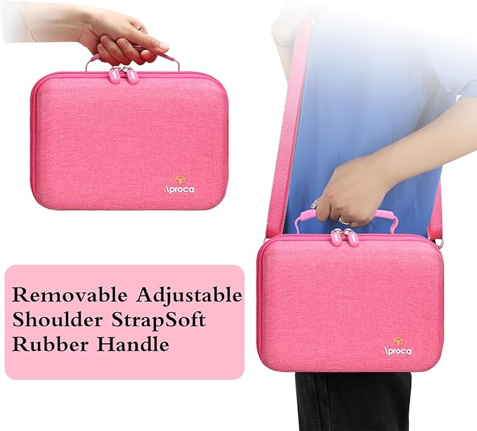 Aproca Camera Case for Canon EOS Rebel T7, R50, R6 Mark II, R100, R50 V, R8, T6, R10, SL3, R5 Mark II, 5D Mark IV, R7, 90D, R5, T100 Camera, Lens, Tripod with 4 DIY Dividers and a Shoulder Strap-Pink