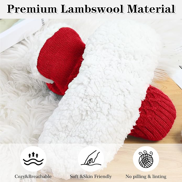 Warm Slipper Socks for Women Indoor Soft Cozy House Sock Shoes Non-Slip Knitted Socks Fuzzy Thermal House Slippers